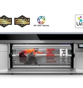 Canon UVgel büyük format yazıcı snowboard grafiği basıyor. Ödüllü teknoloji.